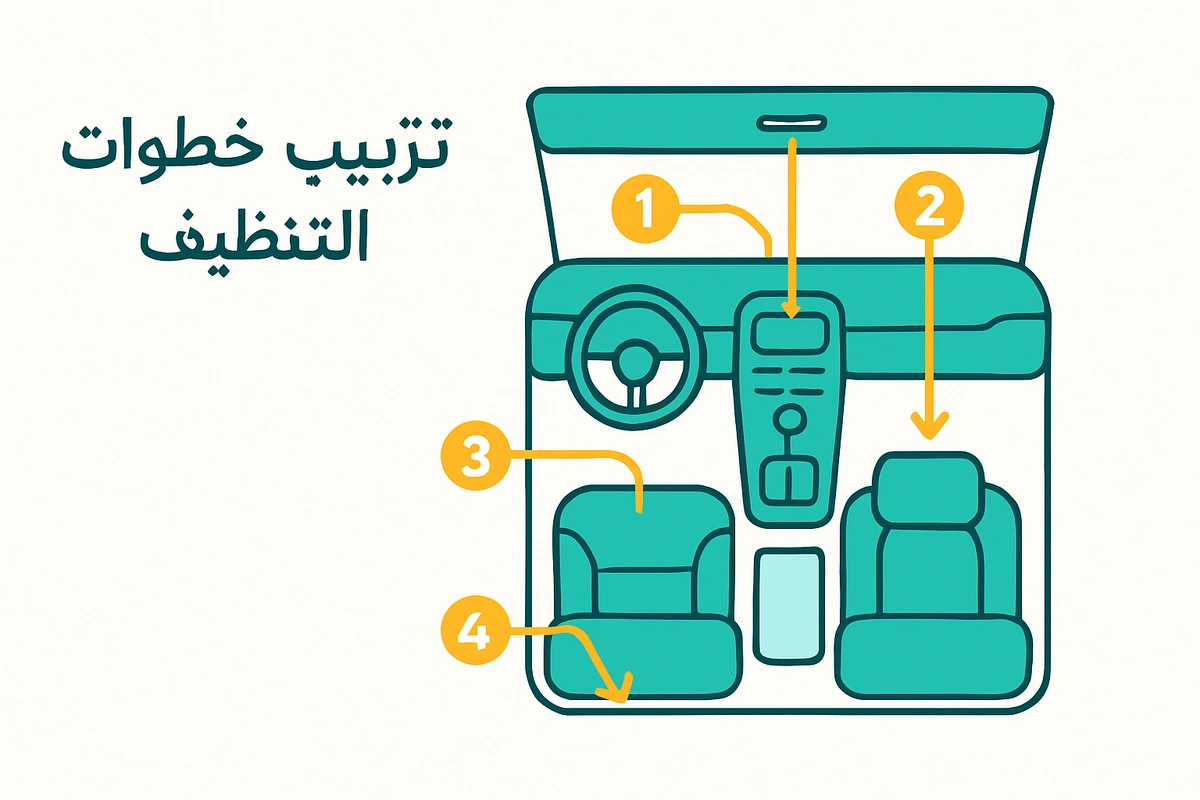 ترتيب خطوات التنظيف