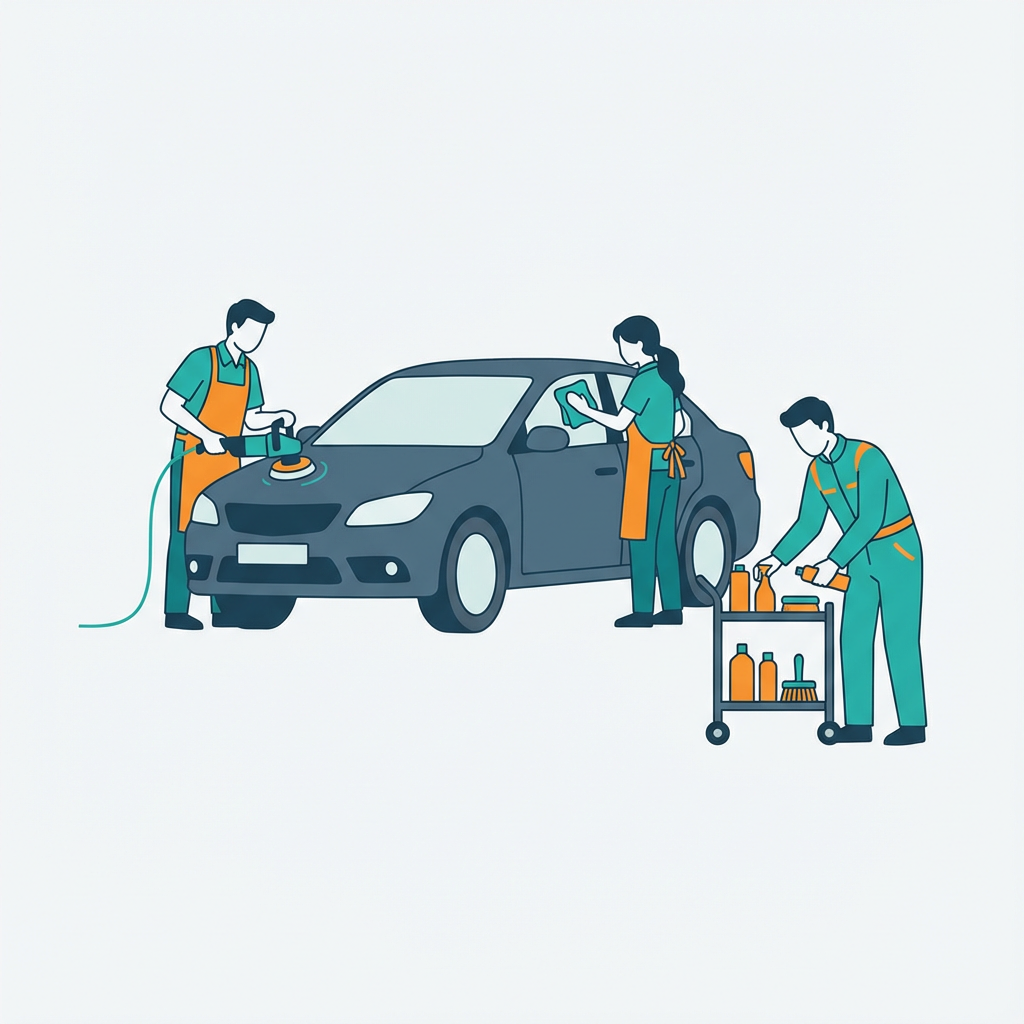فريق خبراء غسيل سيارات