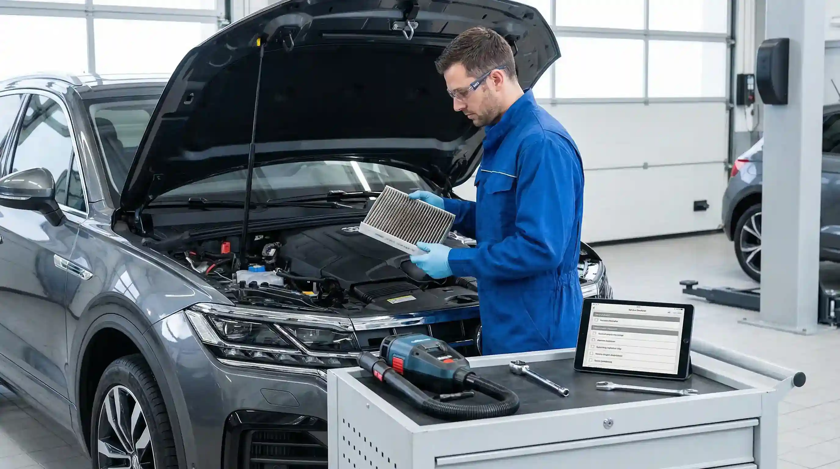 فحص واستبدال فلتر هواء المقصورة