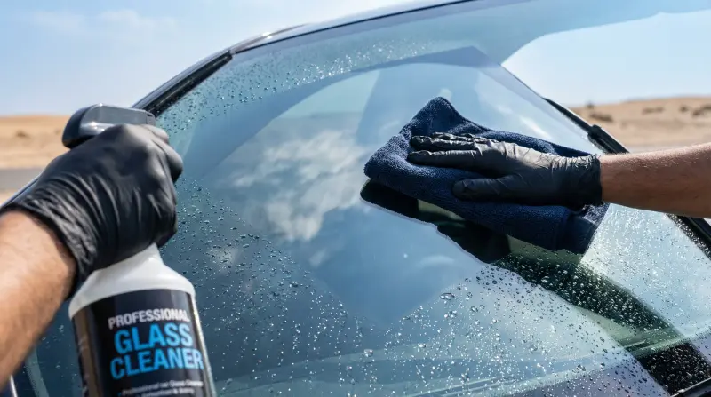 تنظيف النوافذ والمرايا