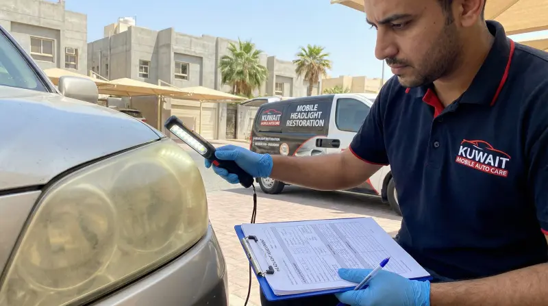 الفحص الأولي للمصباح الأمامي