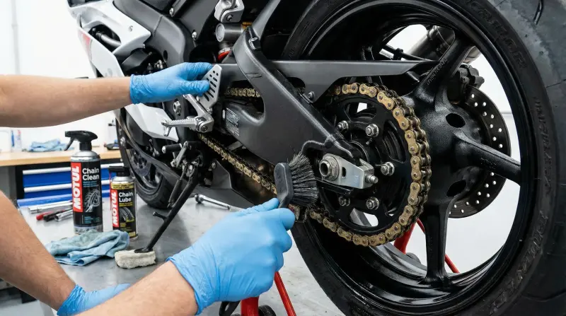 تنظيف وتشحيم السلسلة